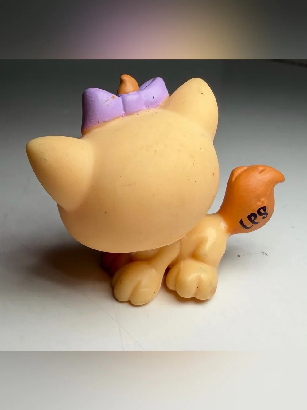Purple Lilac Bow Kitten Cat Figurine LPS Littlest Pet Shop Collectible